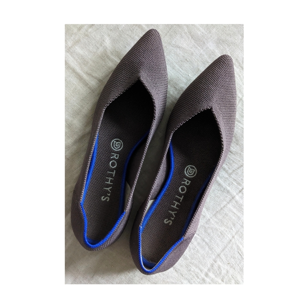 NEW Rothy's Grey Pointed Toe Flats - Picture 4 of 4
